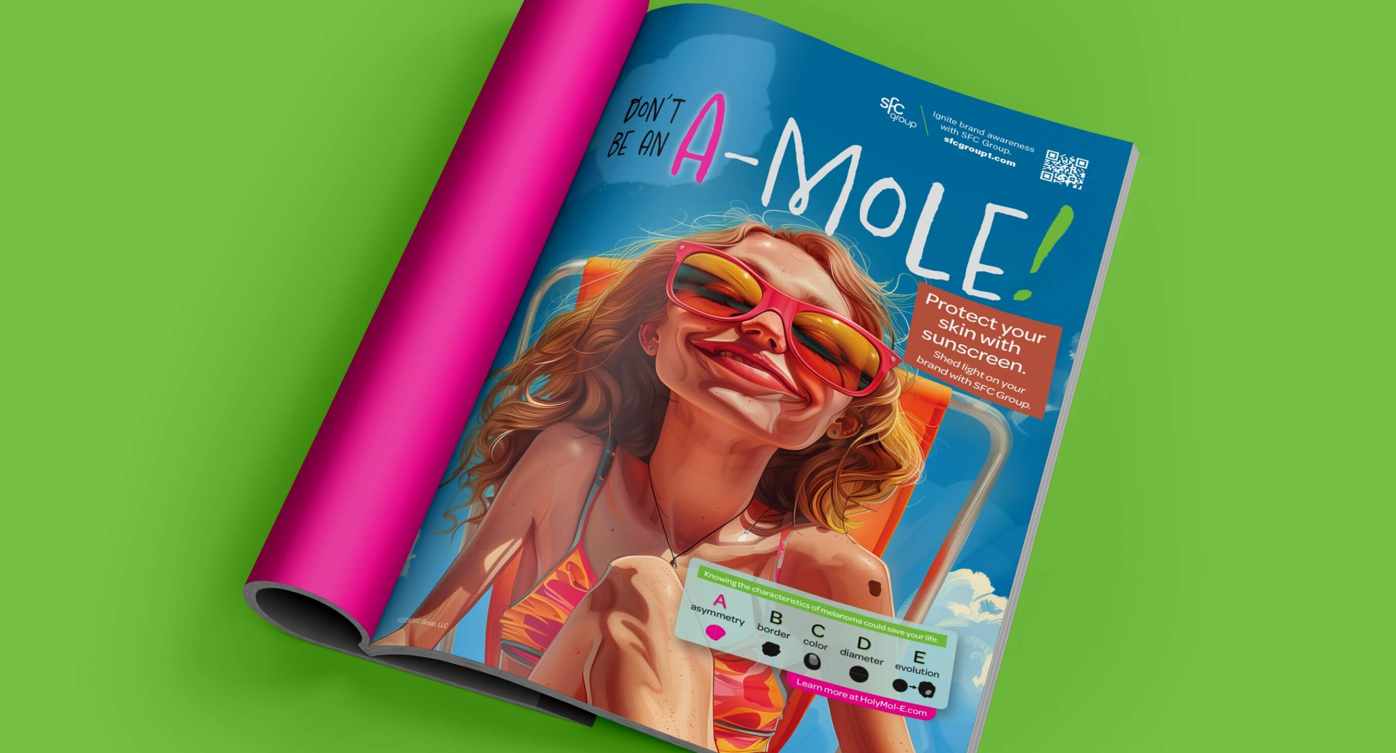 A magazine cover featuring a stylish woman wearing sunglasses